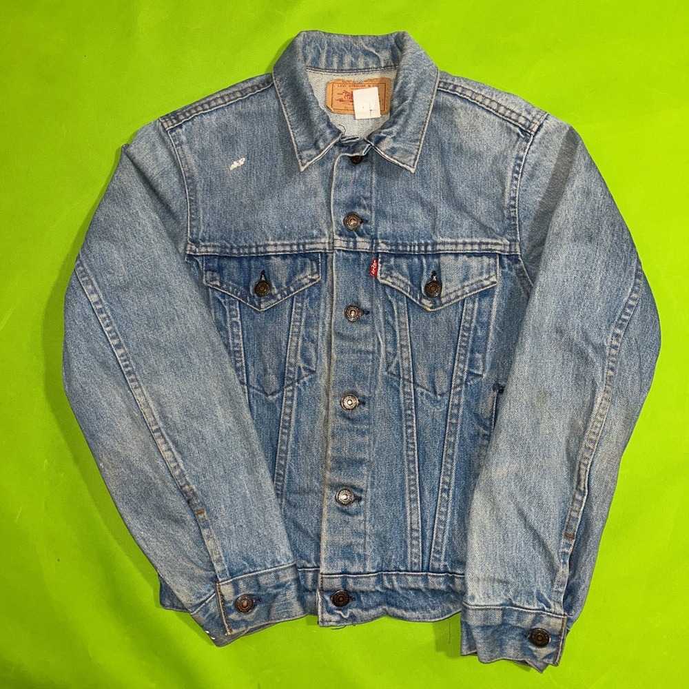 Levis 70706-0216 Vintage 90s Light Wash Denim Trucker Jacket Youth‎ Size 16 Blue